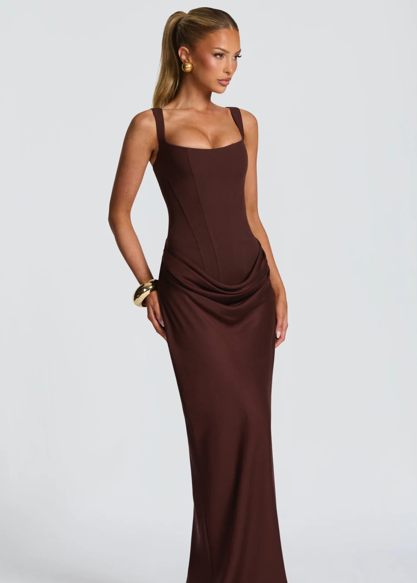 Babyboo Cornelia Dress in Plum Brown