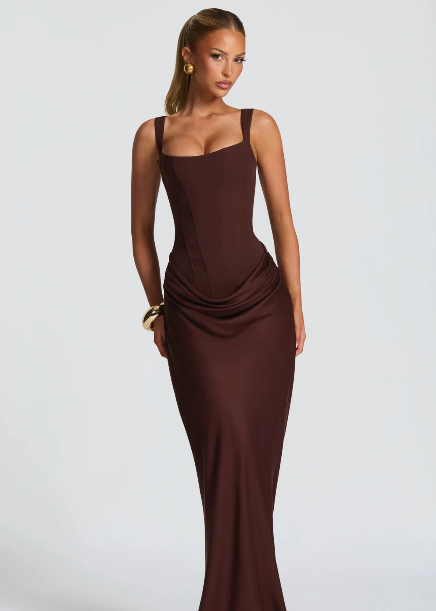 Babyboo Cornelia Dress in Plum Brown