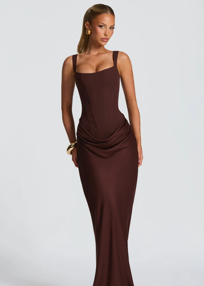 Babyboo Cornelia Dress in Plum Brown