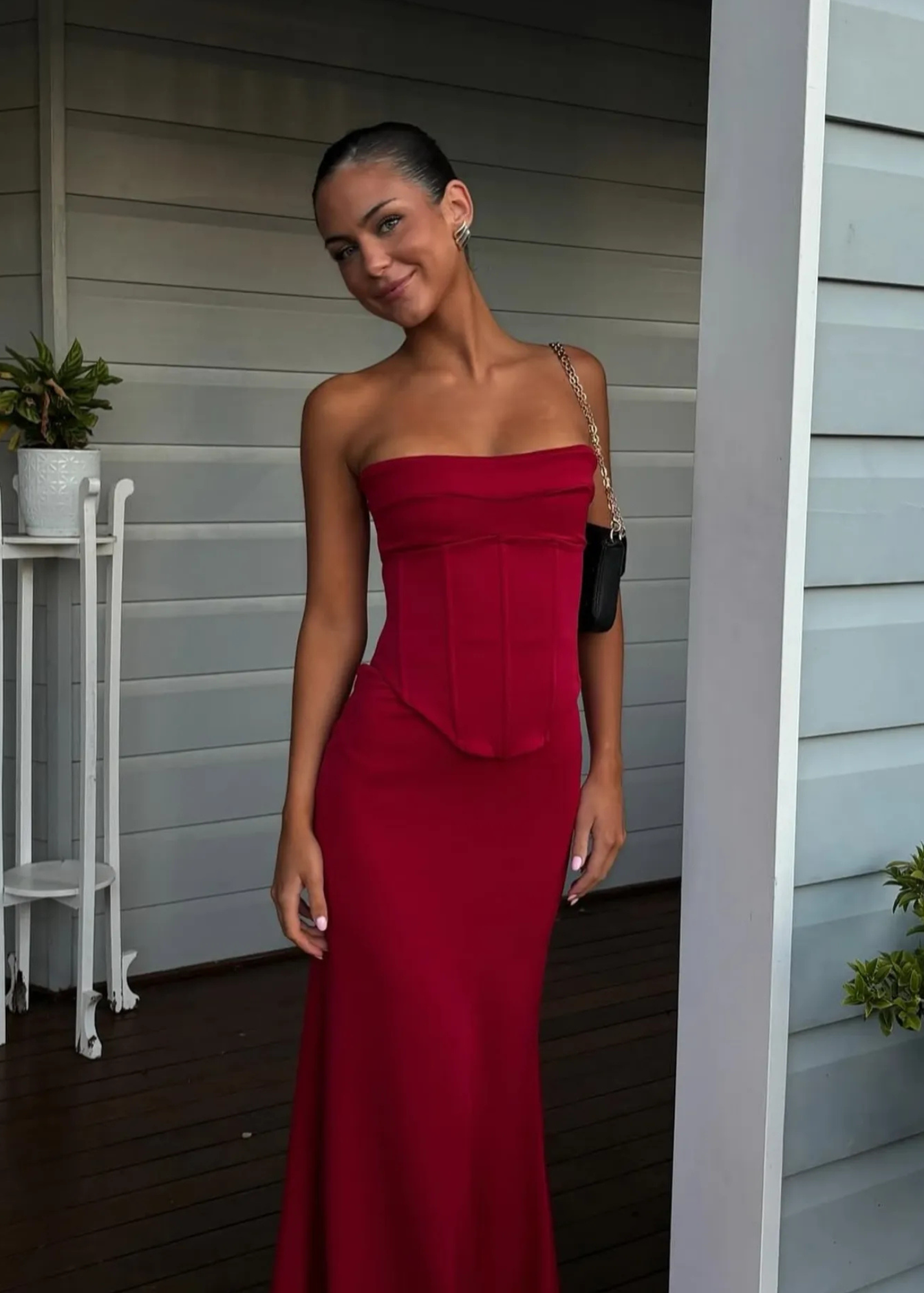 HNTR the Label Louie Gown in Red