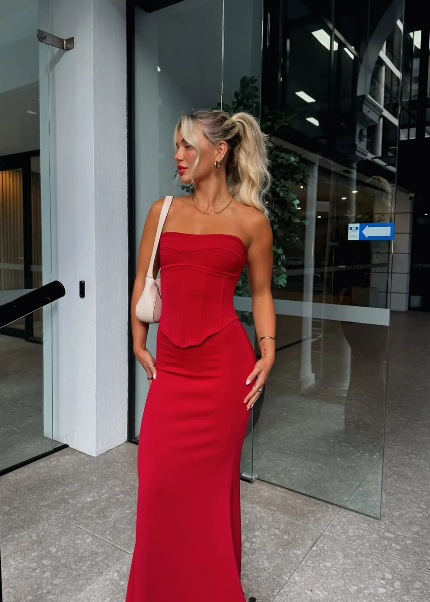 HNTR the Label Louie Gown in Red