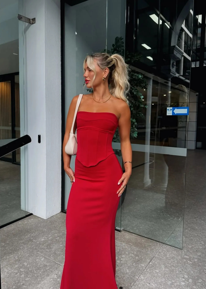 HNTR the Label Louie Gown in Red