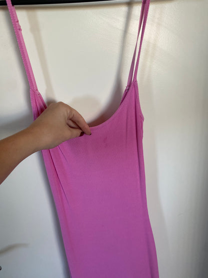 strapless open back dress Black and Pink Colorblock Maxi Dress – BLANK