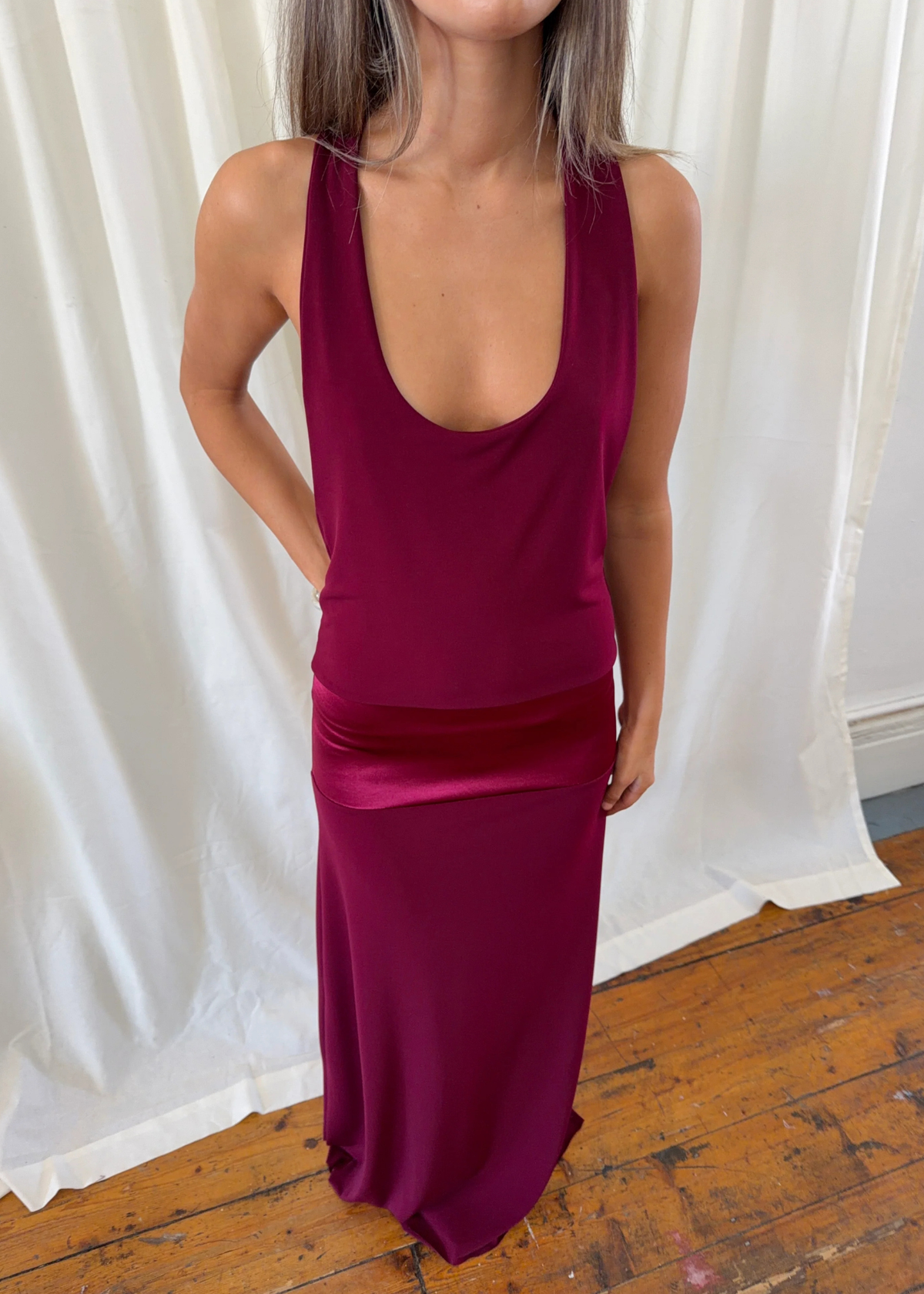 La Marie Serena Dress in Ruby