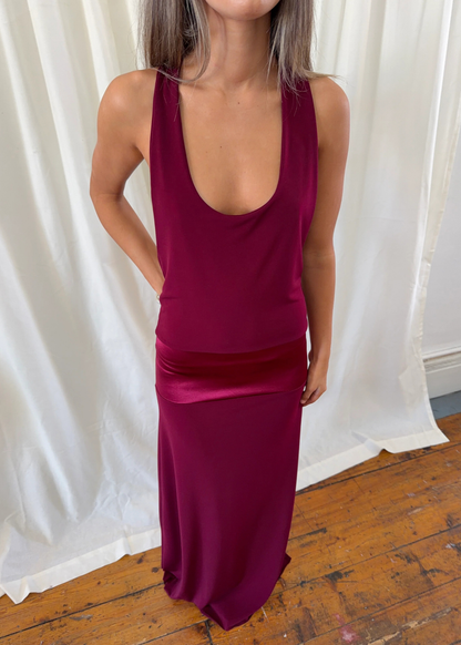 La Marie Serena Dress in Ruby