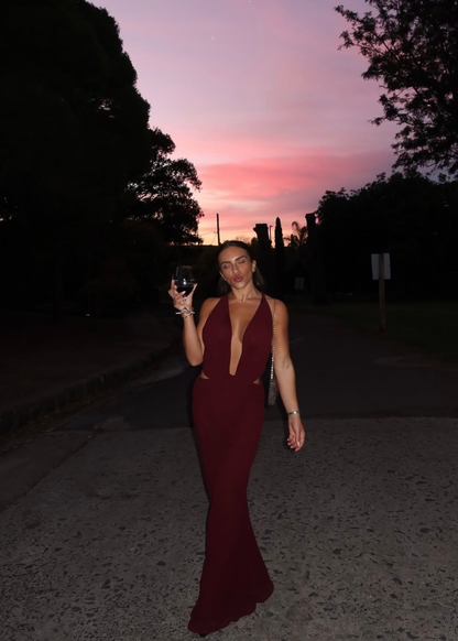 Mim and Bell Yvette Dress in Burgundy