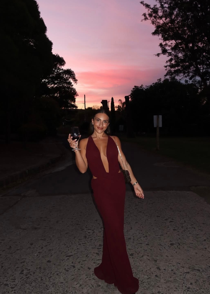 Mim and Bell Yvette Dress in Burgundy